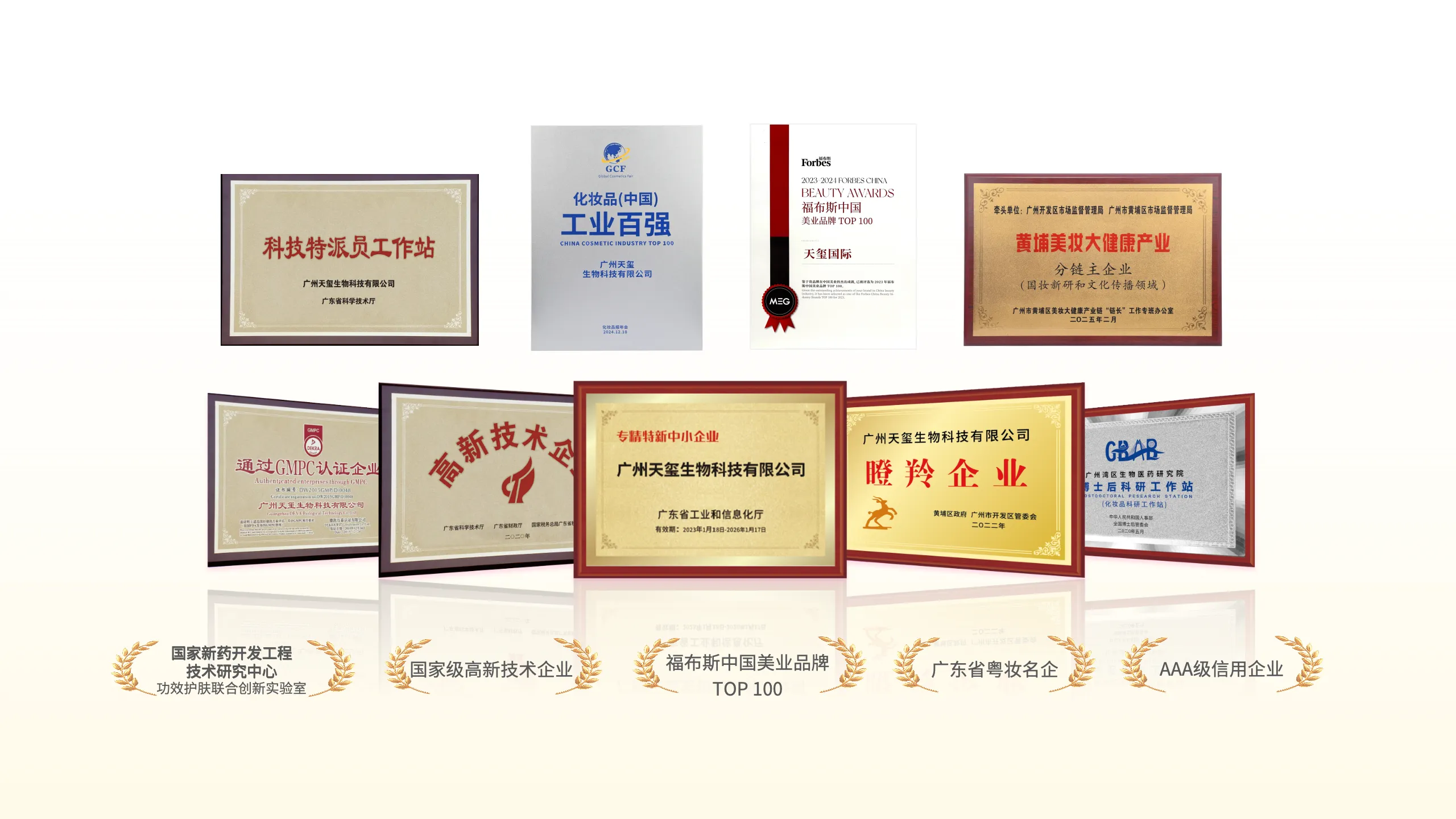 DEVA corporate honor certificates