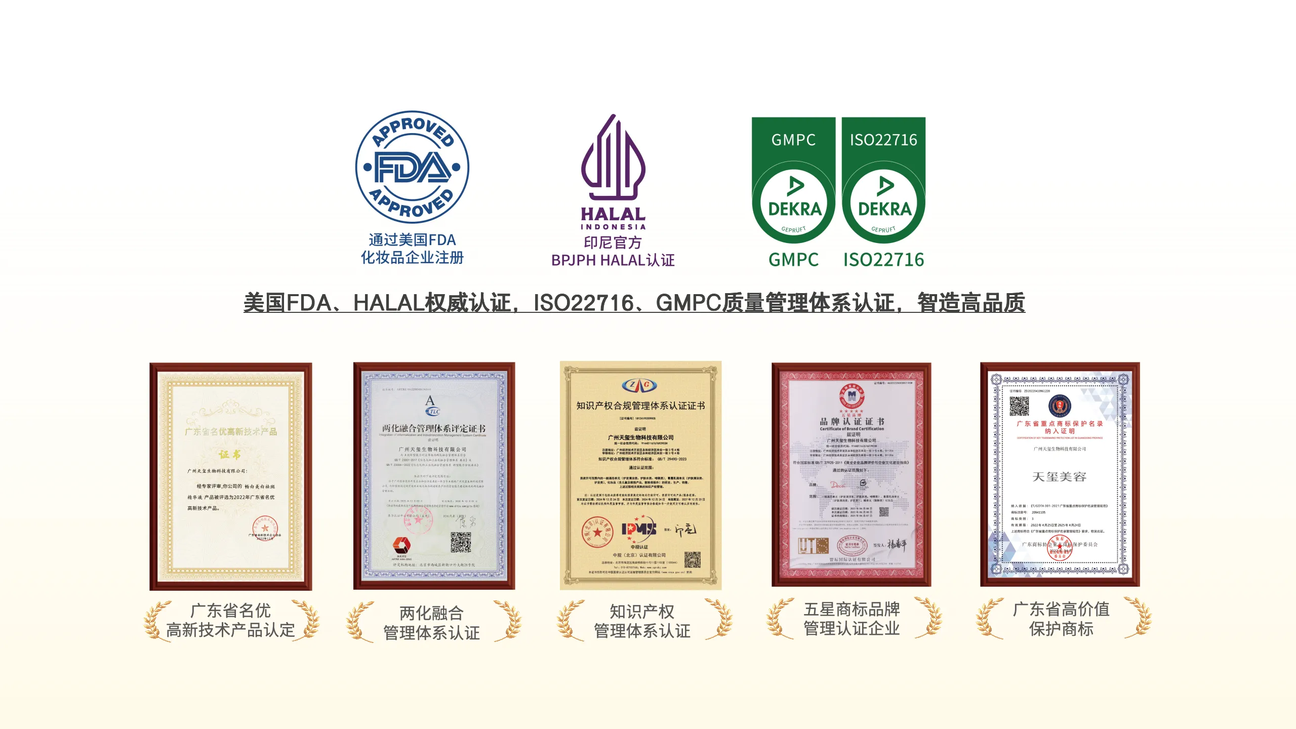 DEVA corporate qualification certificates